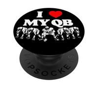I Love My Quarterback QB Funny Offensive Line Football OL PopSockets PopGrip Adhesivo