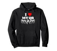 I Love My Quarterback QB Funny Offensive Line Football OL Sudadera con Capucha
