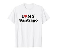 I Love My Santiago Nombre Conjunto Pareja Camiseta