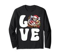 I Love My Shih Tzu Graphic For Dog Grandma Cute Christmas Manga Larga