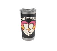 I Love My Sibling Heart Design Connection Vaso térmico de acero inoxidable de doble pared