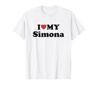 I Love My Simona Nombre Conjunto Pareja Camiseta