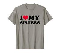 I Love My Sisters Heart Funny Family Camiseta