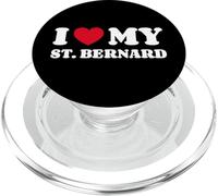 I Love My St. Bernard Amor Corazón Perro San Bernado PopSockets PopGrip para MagSafe