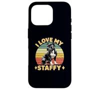 I Love My Staffy Dog Black Staffordshire Bull Terrier Dueño Carcasa para iPhone 16 Pro