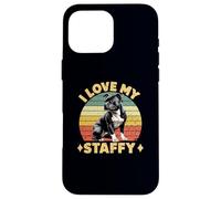 I Love My Staffy Dog Black Staffordshire Bull Terrier Dueño Carcasa para iPhone 16 Pro MAX