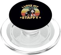 I Love My Staffy Dog Black Staffordshire Bull Terrier Dueño PopSockets PopGrip para MagSafe