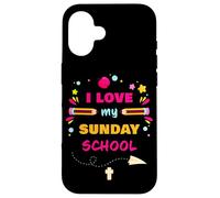 I Love My Sunday School - Christian Church Teacher & Girls Carcasa para iPhone 16
