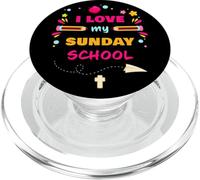 I Love My Sunday School - Christian Church Teacher & Girls PopSockets PopGrip para MagSafe