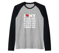 I Love My Super Caliente Hermosa Novia Divertida Parejas Cita Camiseta Manga Raglan