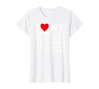 I Love My Super Hot Girlfriend So Please Stay Away from Me Camiseta gráfica económica, Mujer, Blanco, M