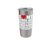 I Love My Super Hot Girlfriend So Please Stay Away From Me Vaso térmico de acero inoxidable de doble pared