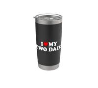 I Love My Two Dads Vaso térmico de acero inoxidable de doble pared