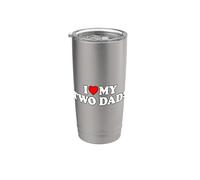 I Love My Two Dads Vaso térmico de acero inoxidable de doble pared