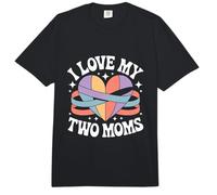 I Love My Two Moms Lesbianas LGBT Pride Heart Comfort Colors Adult Heavyweight T-Shirt