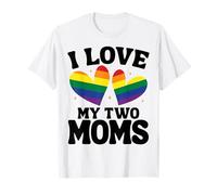 I Love My Two Moms Lesbianas LGBTQ Apoyo Hijas Hijas Hijos Camiseta