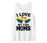 I Love My Two Moms Lesbianas LGBTQ Apoyo Hijas Hijas Hijos Camiseta sin Mangas