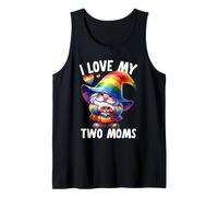 I Love My Two Moms Lindo LGBT Gay Aliado Gnomos Niñas Niños Camiseta sin Mangas