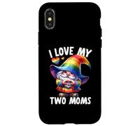 I Love My Two Moms Lindo LGBT Gay Aliado Gnomos Niñas Niños Carcasa para iPhone X/XS