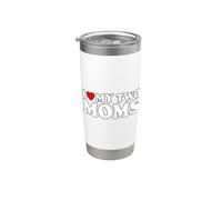 I Love My Two Moms Vaso térmico de acero inoxidable de doble pared