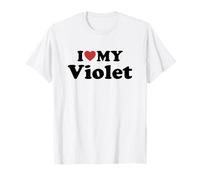 I Love My Violet Nombre Conjunto Pareja Camiseta