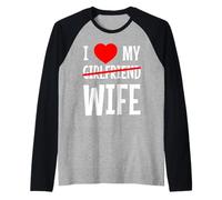 I Love My Wife Recién Casado Matrimonio Regalo de Boda a Juego Camiseta Manga Raglan