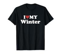 I Love My Winter Nombre Conjunto Pareja Camiseta