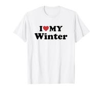 I Love My Winter Nombre Conjunto Pareja Camiseta