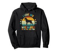I Love My Wirehaired Pointing Griffon - Atardecer Retro Vintage Sudadera con Capucha