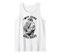 I Love My Zombie Girlfriend Halloween Vintage Horror Pareja Camiseta sin Mangas