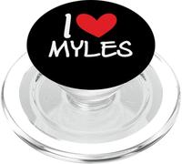 I Love Myles Nombre Personalizado Hombres Guy BFF Amigo Corazón PopSockets PopGrip para MagSafe