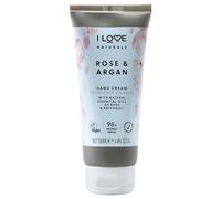 I LOVE Naturals Rosa & Argán Crema de Manos 100 ml - Hidratante para Manos Secas - Con Manteca de Karité & Aceite de Coco - Crema Vegana para Manos Suaves y Nutritivas