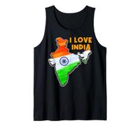 I Love New-Delhi Hola India Mapa Bandera Orgullosa India Papá Mamá Camiseta sin Mangas