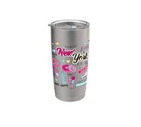 I Love New York, New York City Illustration Graphic Designs Vaso térmico de acero inoxidable de doble pared