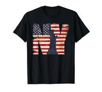 I Love New York, Vintage New York Liberty USA Flag Graphic Camiseta gráfica económica