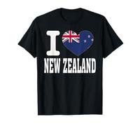 I Love New Zealand Heart Souvenir Lovers Pride Travel Camiseta