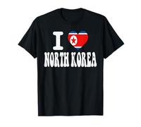 I Love North Korea - Bandera de corazón Retro de Recuerdo de Viaje Camiseta