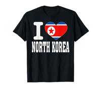 I Love North Korea Heart Souvenir Lovers Pride Travel Camiseta