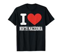 I Love North Macedonia Heart Souvenir Lovers Pride Travel Camiseta