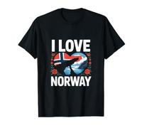 I Love Norway Corazón Ballena Aventura Alegría Camiseta gráfica económica