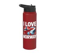 I Love Norway Corazón Ballena Aventura Alegría Stainless Steel Insulated Water Bottle