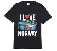 I Love Norway Northern Lights Barco Vikingo Comfort Colors Adult Heavyweight T-Shirt
