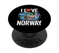 I Love Norway Northern Lights Barco Vikingo PopSockets PopGrip Adhesivo