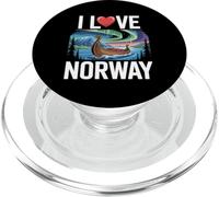 I Love Norway Northern Lights Barco Vikingo PopSockets PopGrip para MagSafe