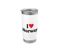 I love Norway Vaso térmico de acero inoxidable de doble pared