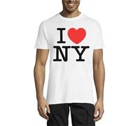 I Love NY I Love New York - Camiseta para hombre, cuello redondo, color blanco, blanco, XL