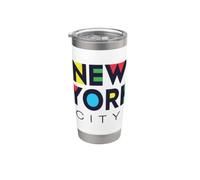 I Love NYC Colorful New York City NYC Modern Bold Typography Vaso térmico de acero inoxidable de doble pared