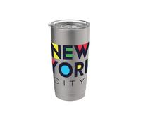 I Love NYC Colorful New York City NYC Modern Bold Typography Vaso térmico de acero inoxidable de doble pared