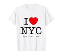 I Love NYC Graphic tee Shirts & Cool Designs, New York City Camiseta, Hombre, Blanco, L