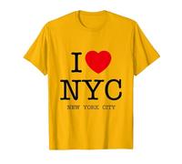 I Love NYC Graphic tee Shirts & Cool Designs, New York City Camiseta, Hombre, Dorado Brillante, XL